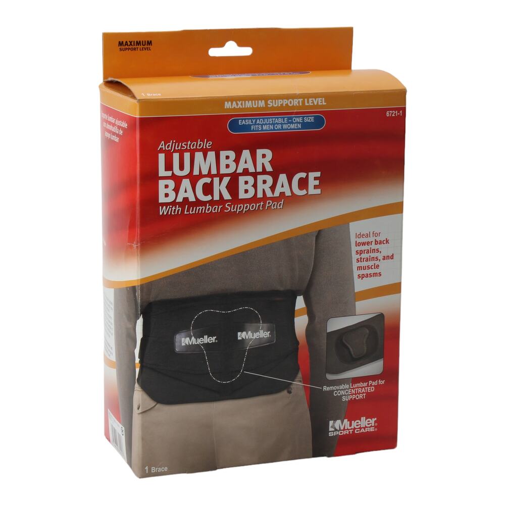 Mueller Adjustable Lumbar Back Brace w/ Lumbar Support Pad